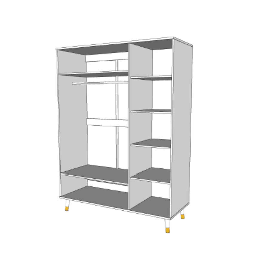 Billy 3-door wooden children's wardrobe