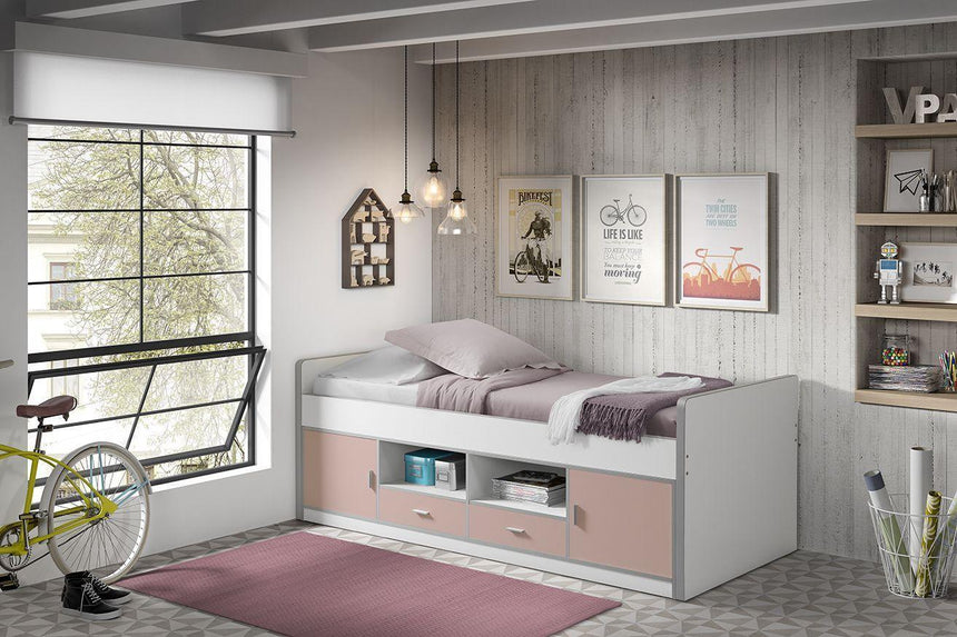 Bonny wooden children's bed, 90x200 with slatted bed base