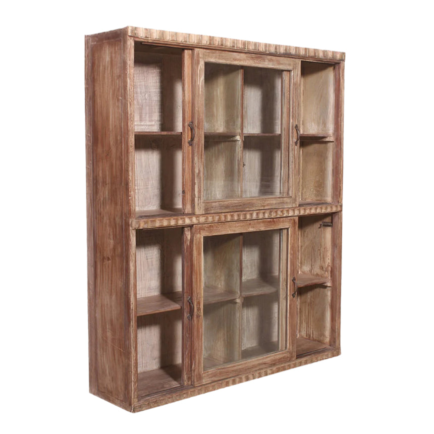 Teak glass door cabinet