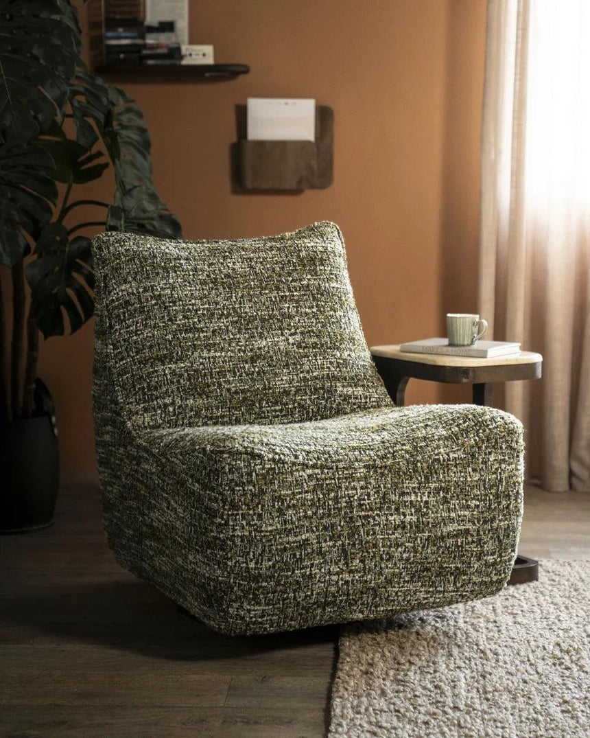 Loys fabric swivel armchair