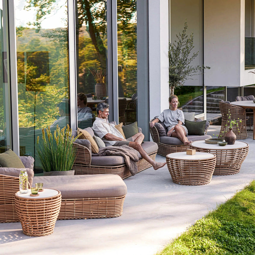 Basket kő kerti dohányzóasztal Ø50