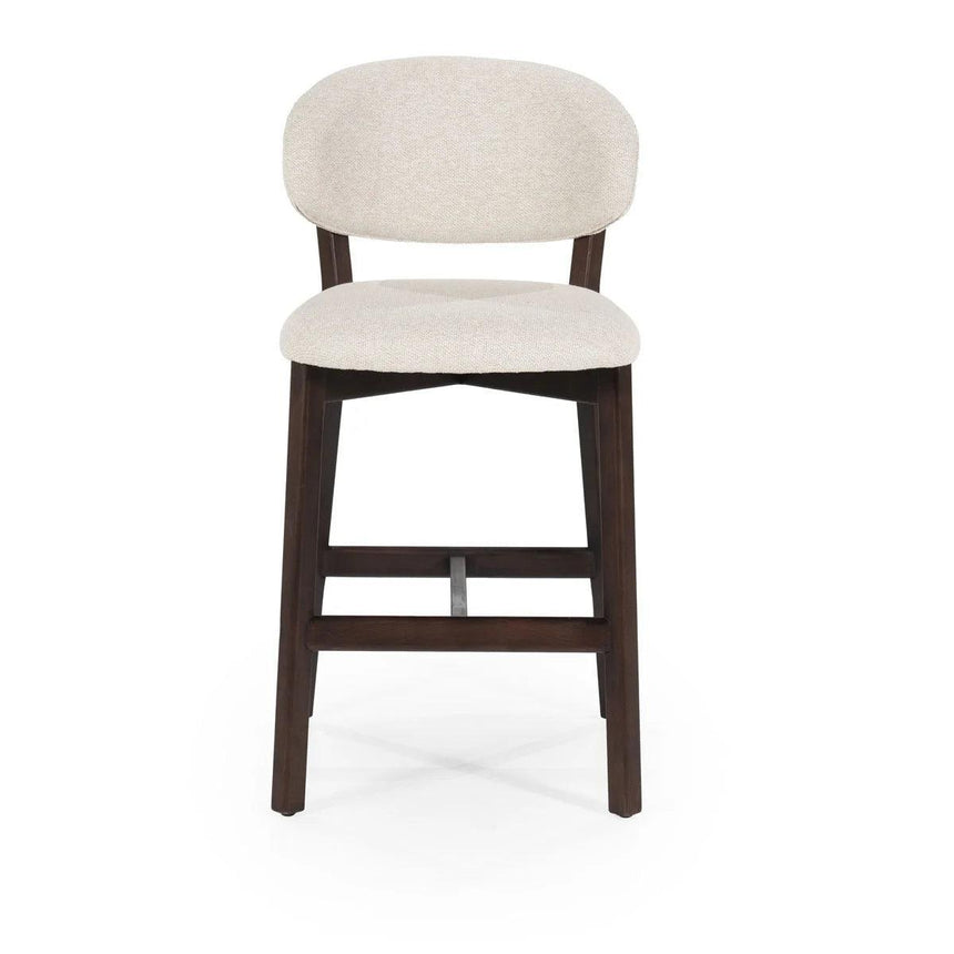 Mikky fabric bar stool with dark brown legs
