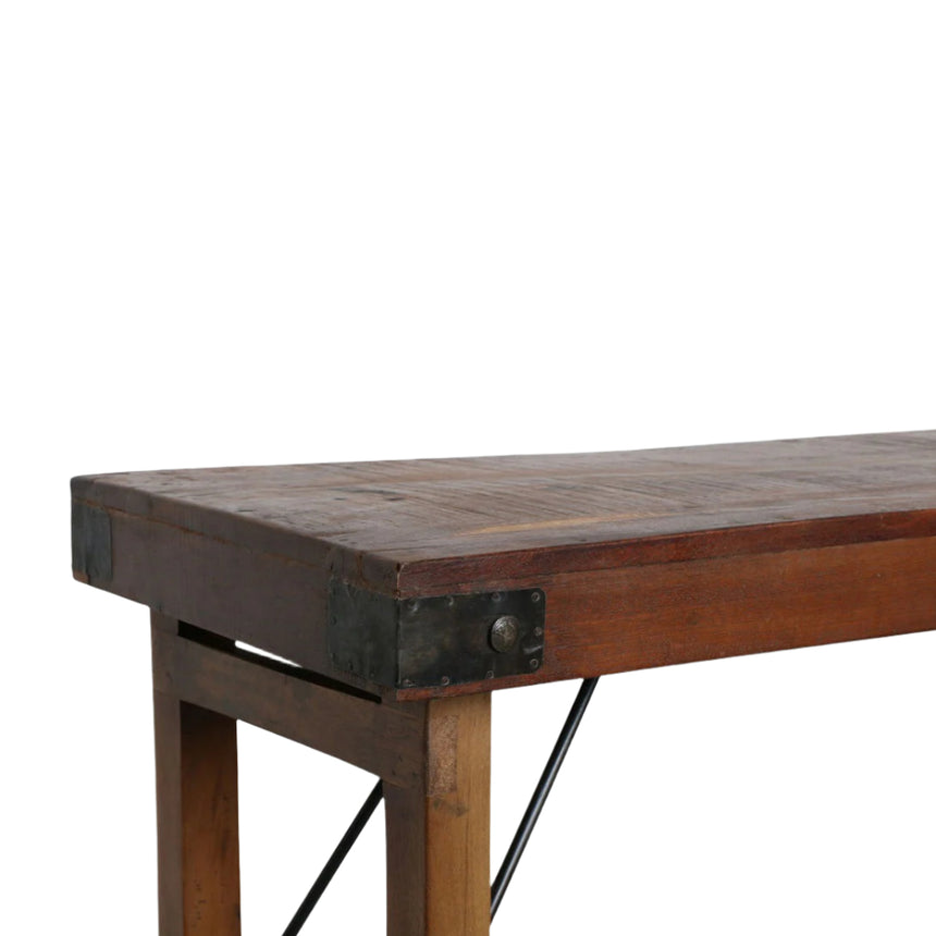 Console wooden folding console table