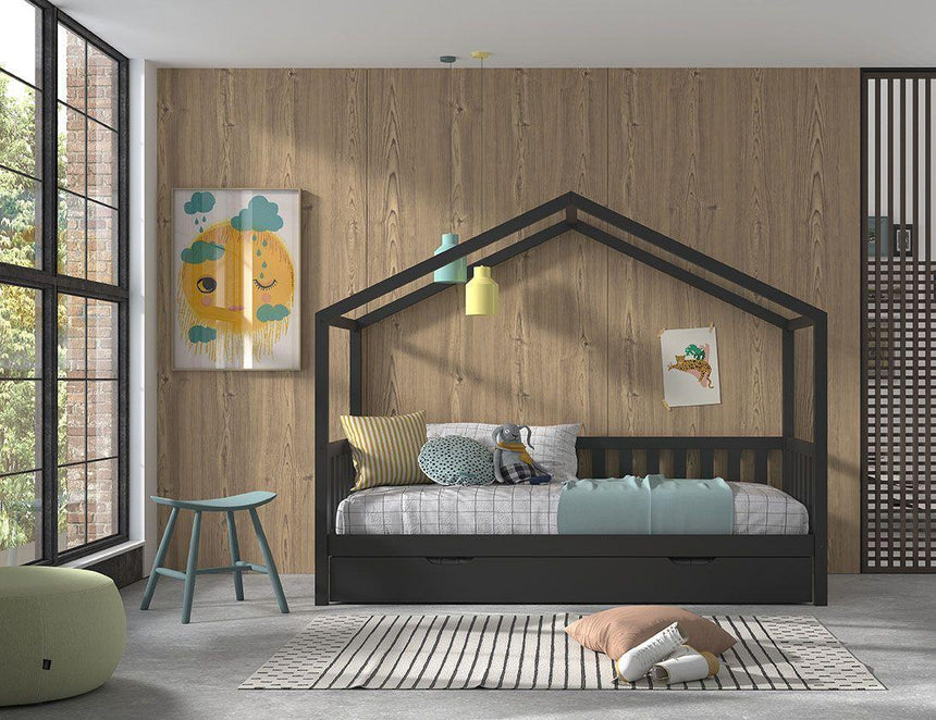 DALLAS wooden house children's bed 90x200