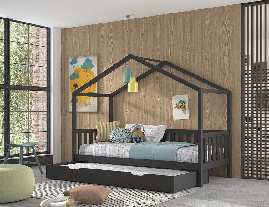 DALLAS wooden house children's bed 90x200