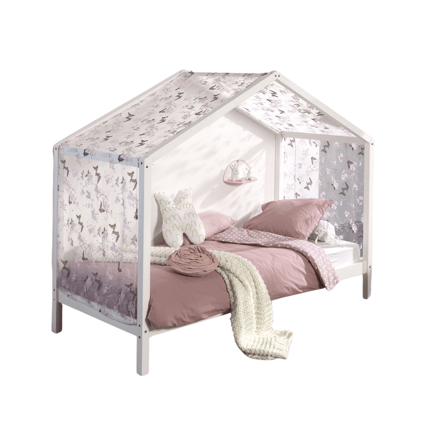 Dallas ZH90 wooden house children's bed, 90x200 with fabric