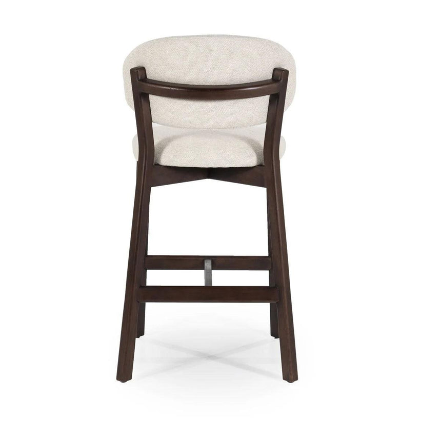 Mikky fabric bar stool with dark brown legs