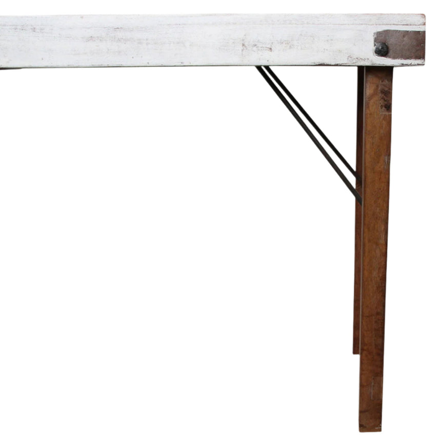Console wooden folding console table