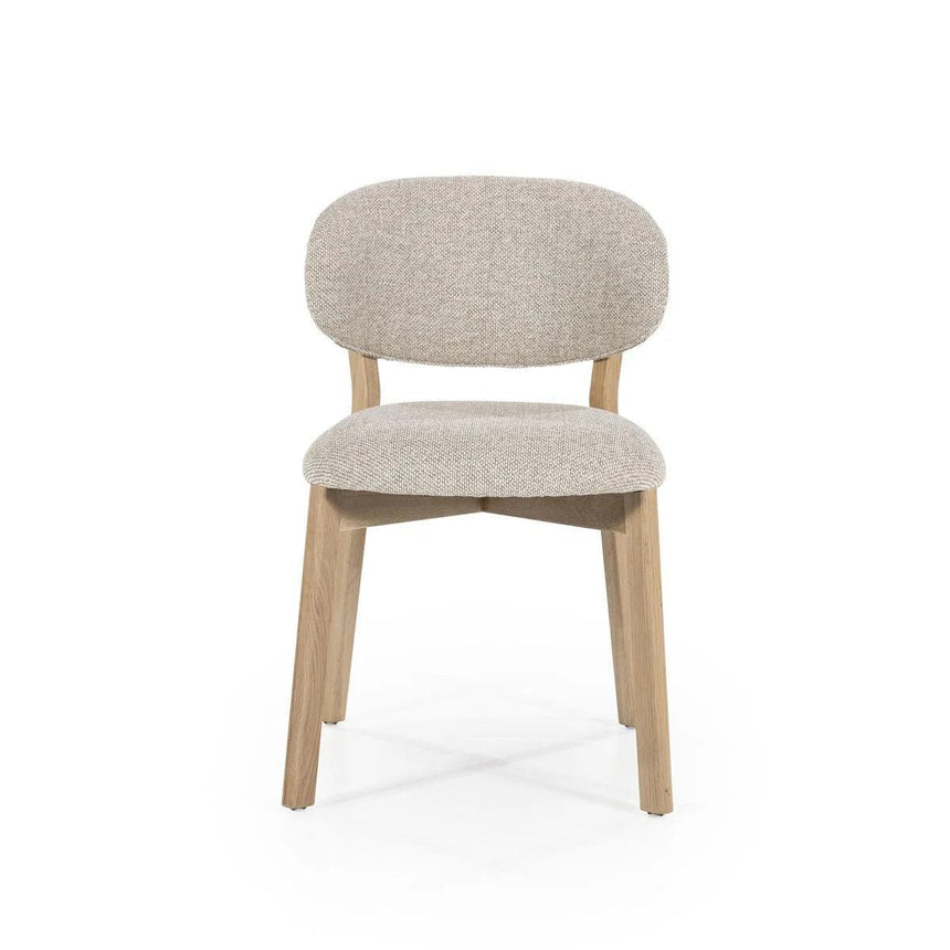Mikky fabric chair with natural legs