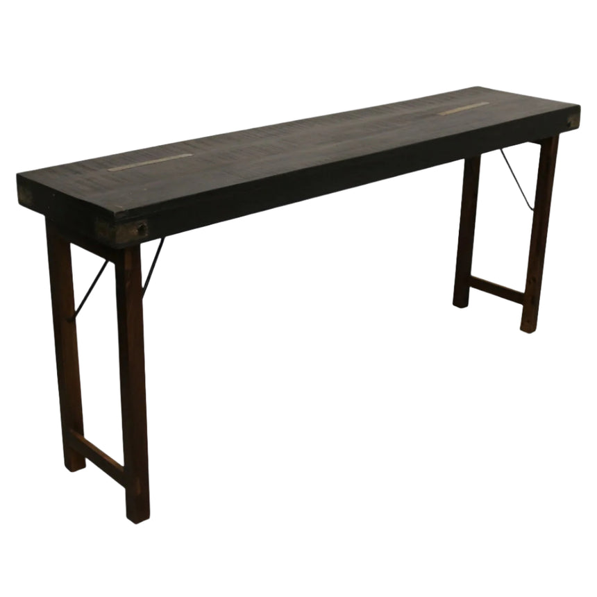 Console wooden folding console table
