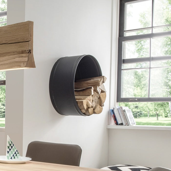 Banshee fém fali tűzifatartó Ø60