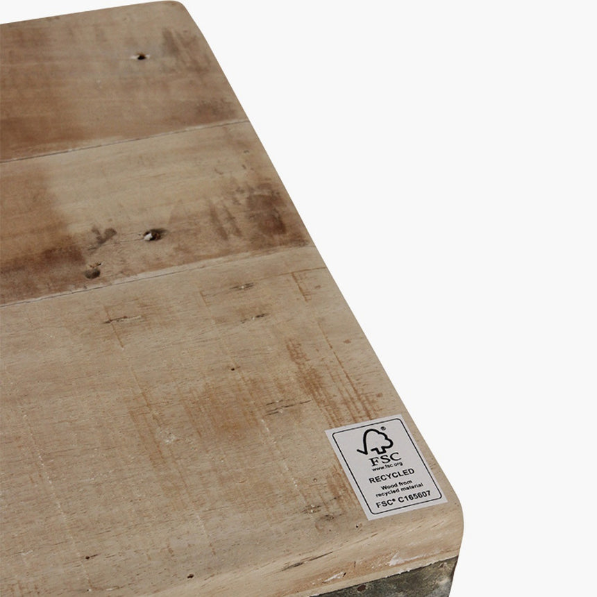 Limewash wood folding bench