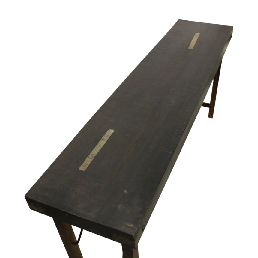 Console wooden folding console table