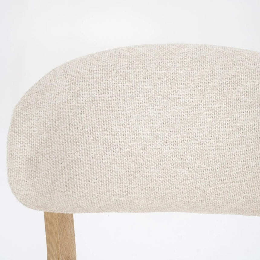 Mikky fabric bar stool with natural legs