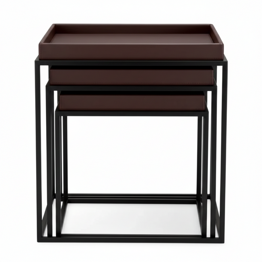 Léonard lerakóasztal-szett (3 részes) – Exkluzív műbőr felület