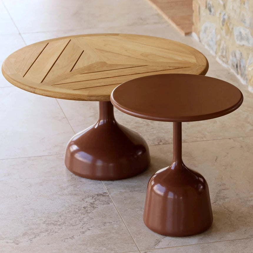 Glaze kő kerti dohányzóasztal Ø45