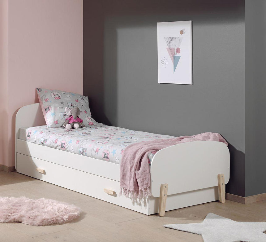 Kiddy wooden children's bed, 90x200 with bed linen holder