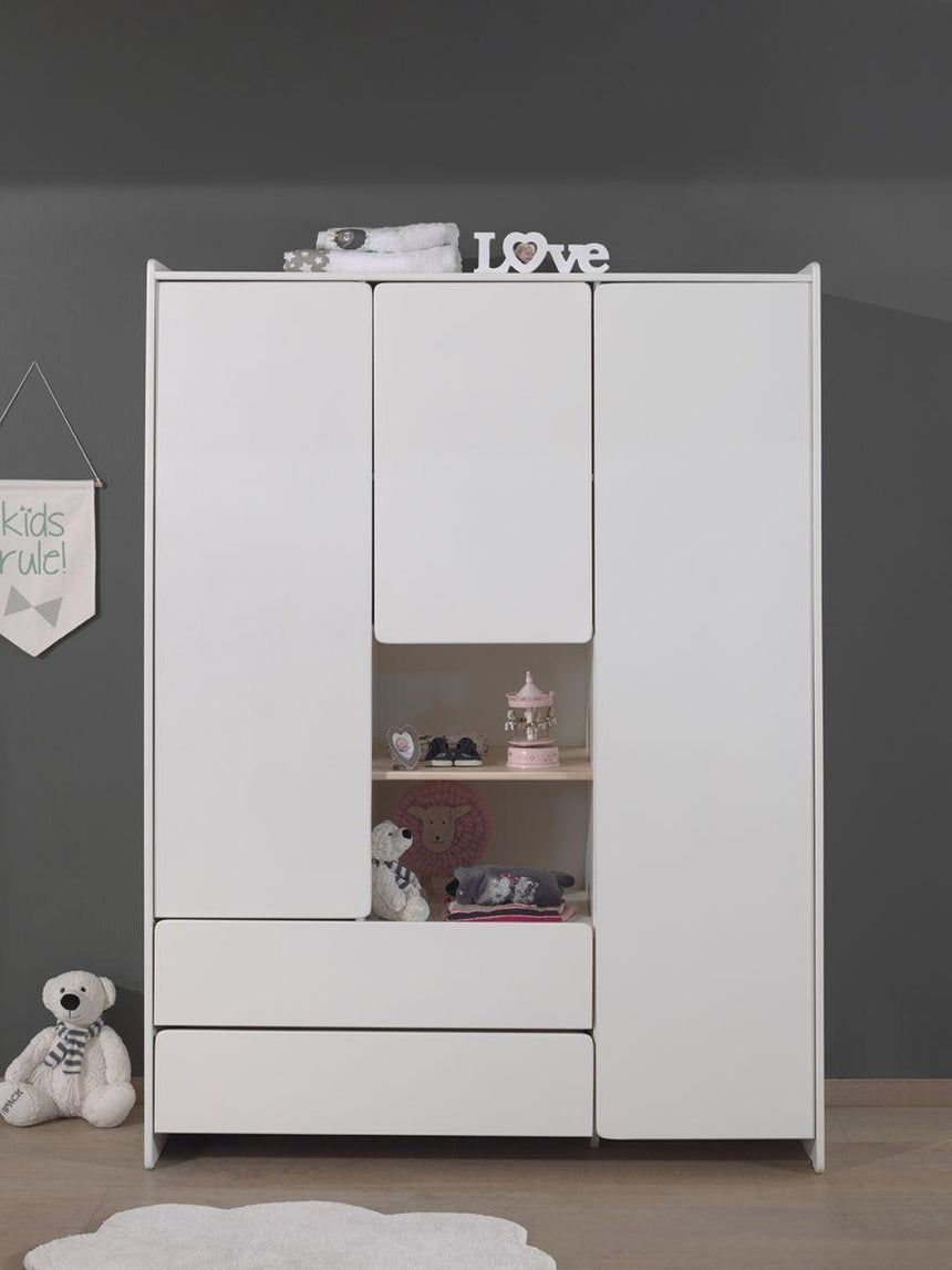 Kiddy 3-door wooden children's wardrobe