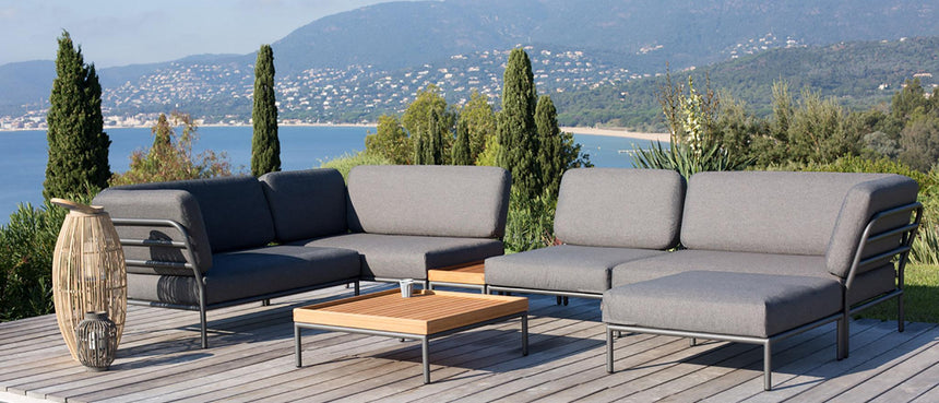 LEVEL-LEVEL2 fa kerti dohányzóasztal fekete lábbal - Dutch Home