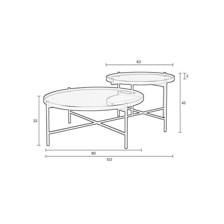 Li üveg dohányzóasztal