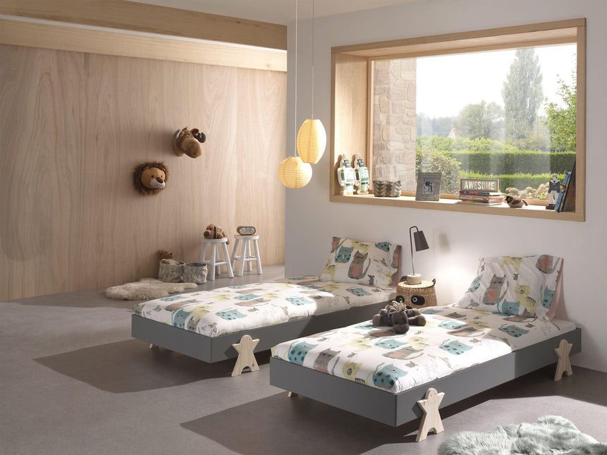 Modulo Smiley wooden children's bed, 90x200, set of 3