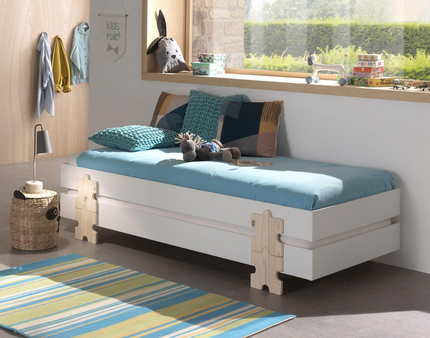 Modulo Puzzle wooden children's bed, 90x200, set of 4