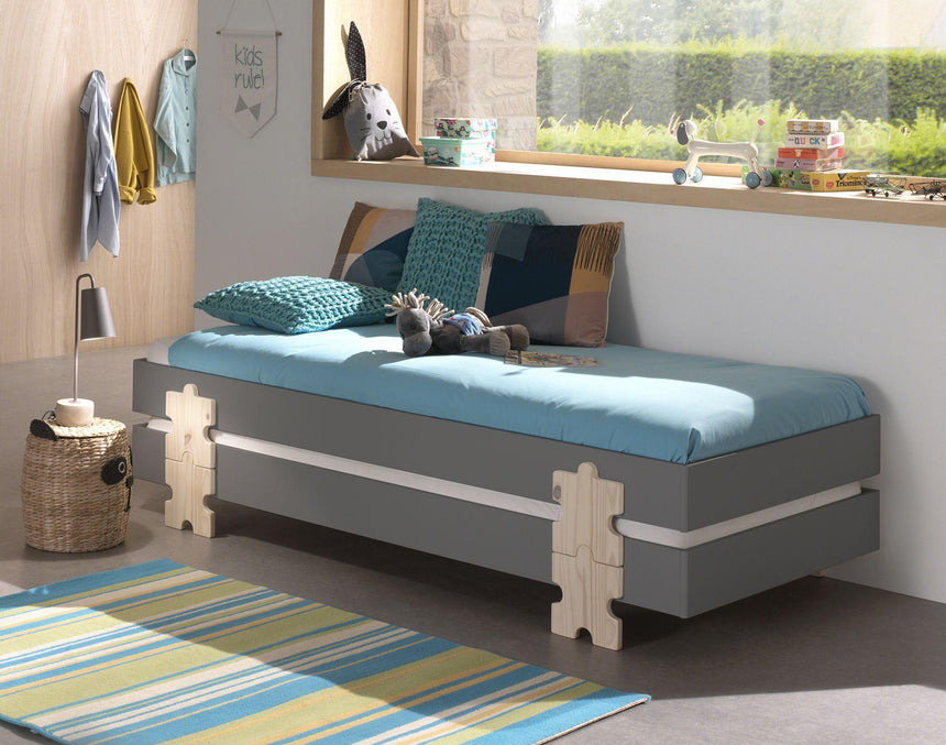 Modulo Puzzle wooden children's bed, 90x200, set of 3