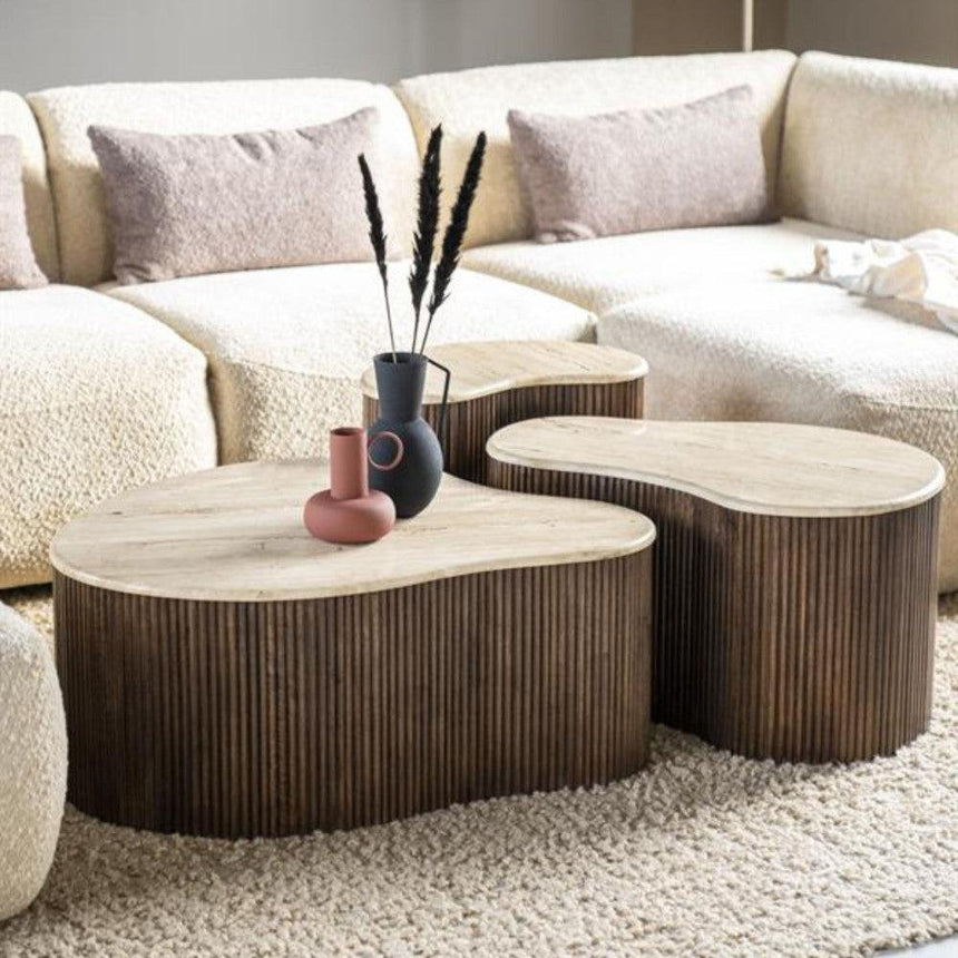 Mari mészkő dohányzóasztal