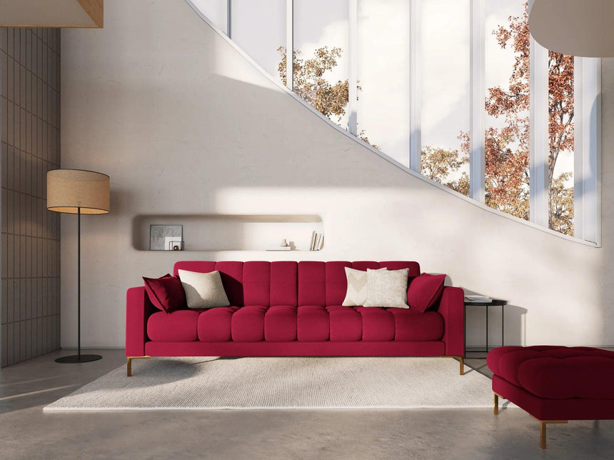 Mamaia 4 személyes bársony kanapé arany lábbal