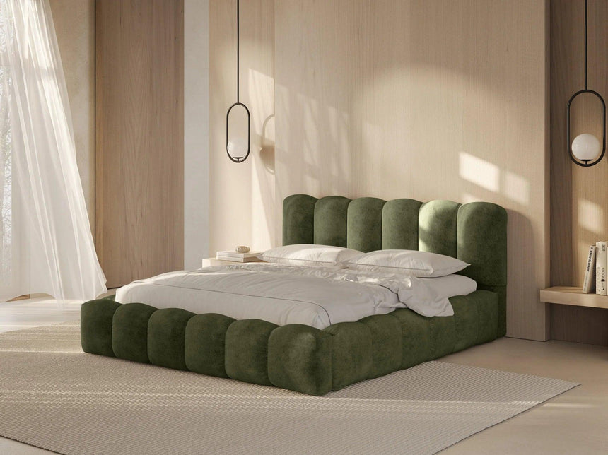 Lupine chenille bed frame 160x200