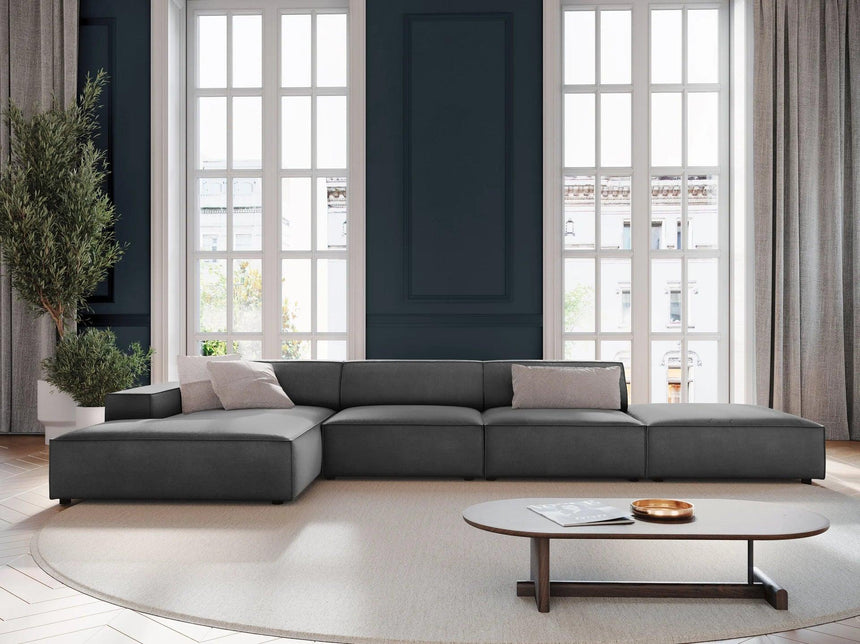 Jodie balos bársony sarokkanapé 341x166