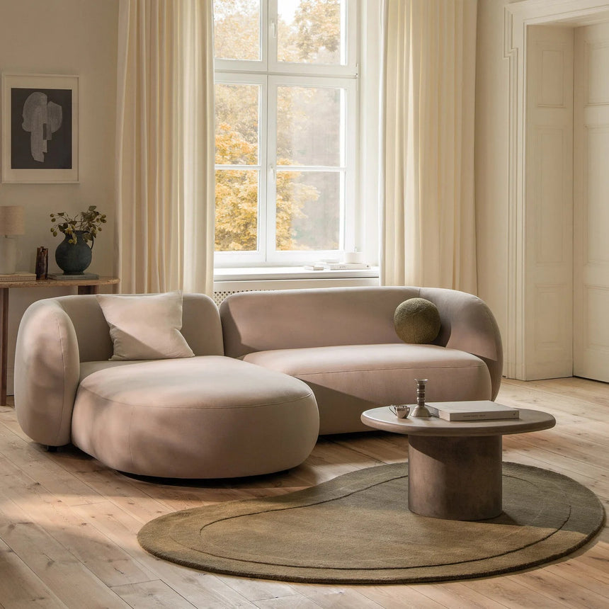 Kate bársony sarokkanapé balos 255cm