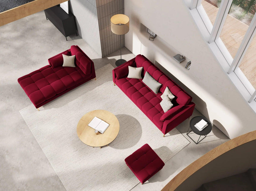 Mamaia velvet pouf with gold legs