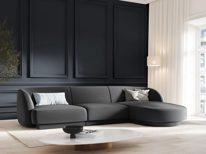 Miley jobbos bársony sarokkanapé 255x156