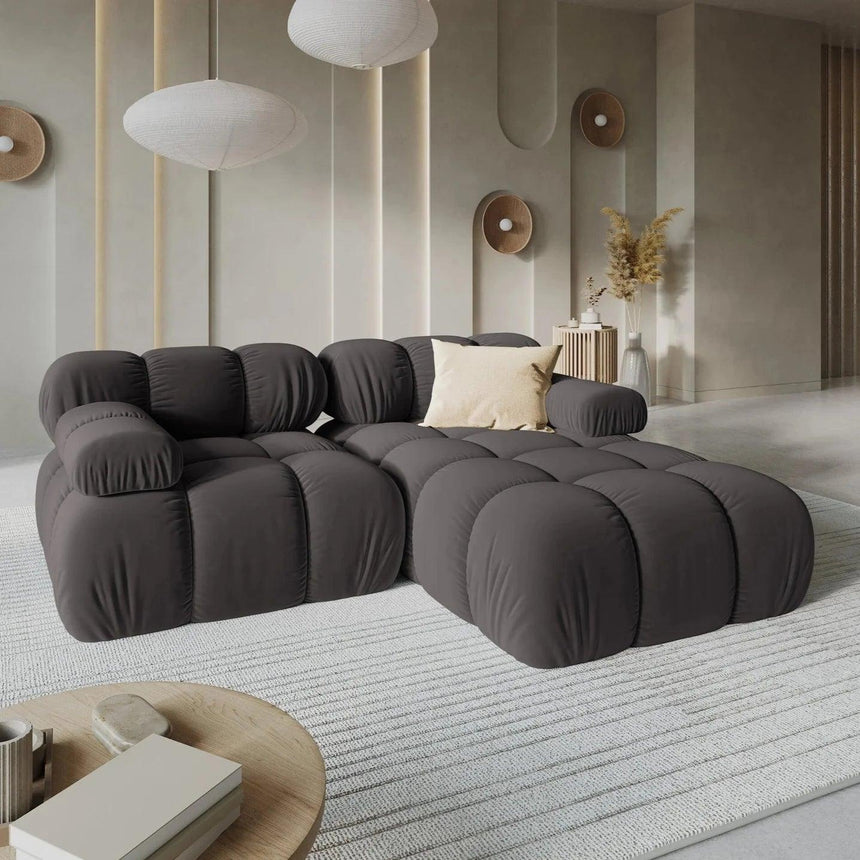 Bellis right-hand velvet corner sofa 188x155