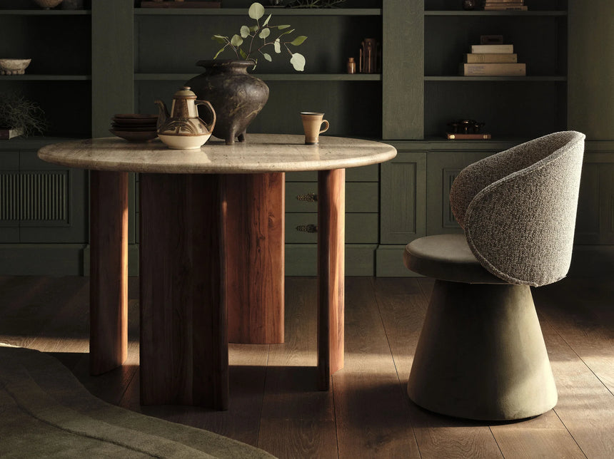 Cleo limestone dining table