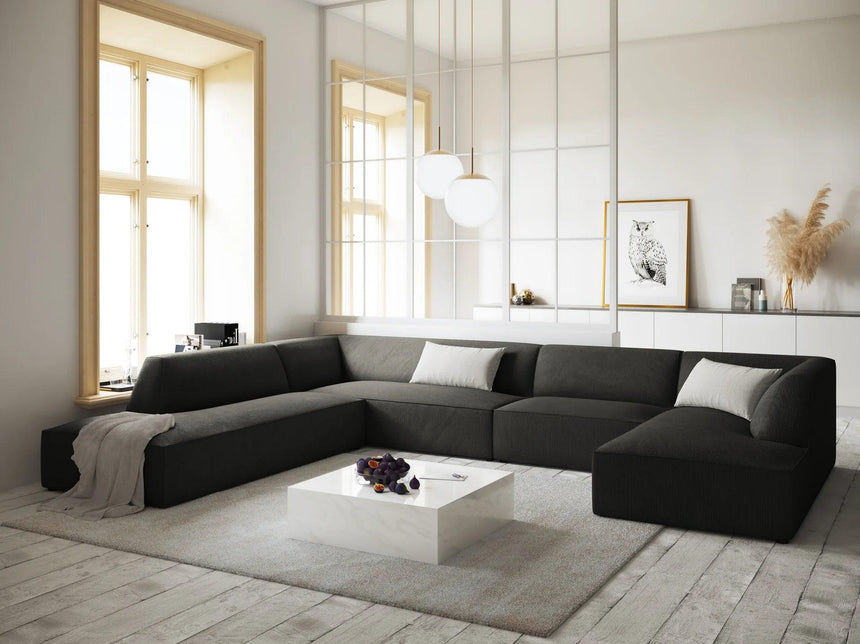 Ruby U-shaped corduroy sofa with left corner unit