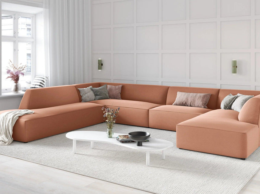 Ruby U-shaped velvet sofa with left corner unit