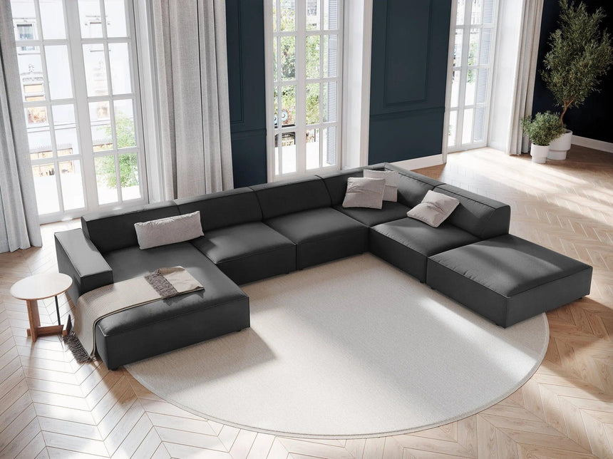 Jodie U alakú bársony kanapé jobb sarokelemmel