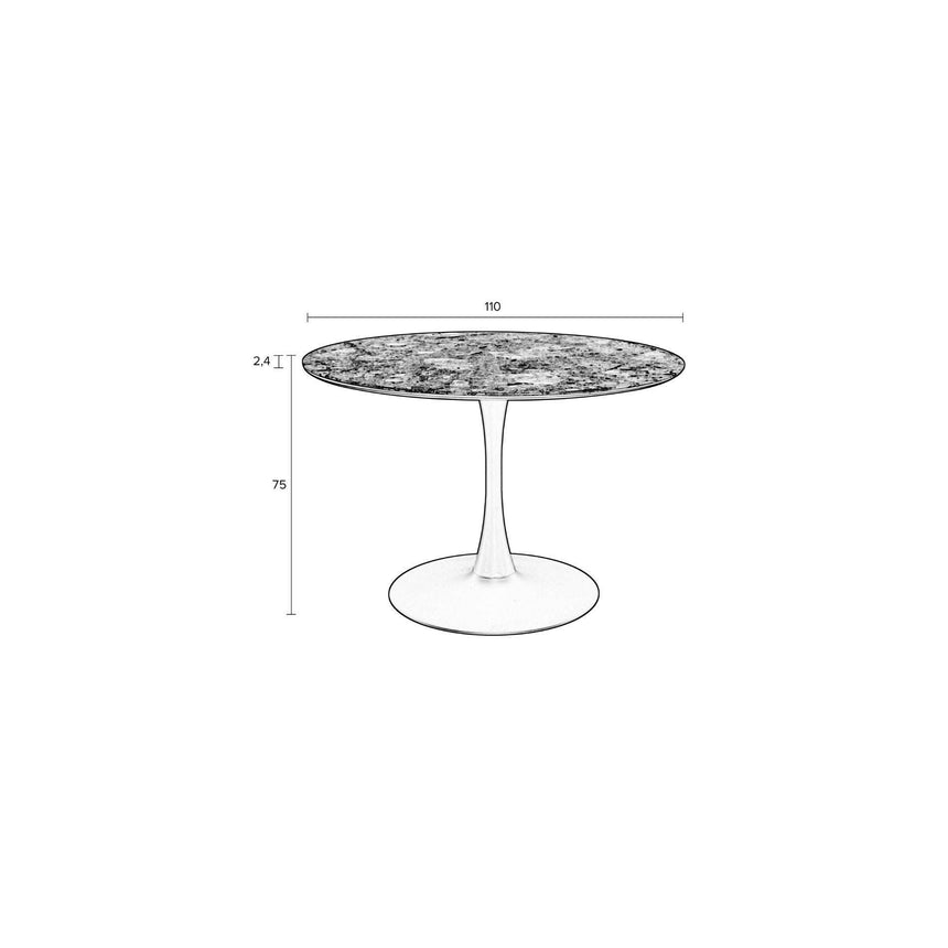 Maru márvány hatású étkezőasztal Ø110-7
