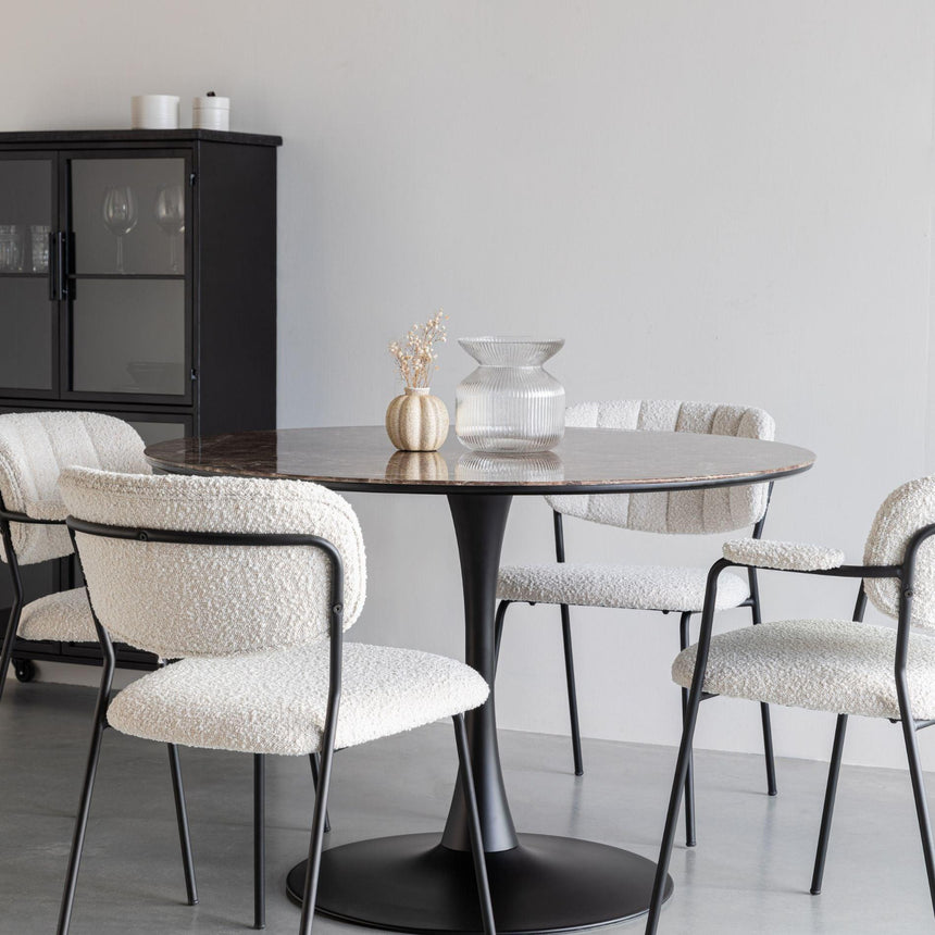 Maru márvány hatású étkezőasztal Ø110-5