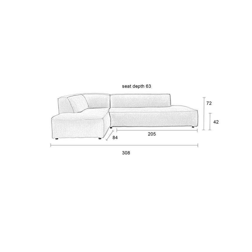 Fat Freddy balos kordbársony sarokkanapé-5