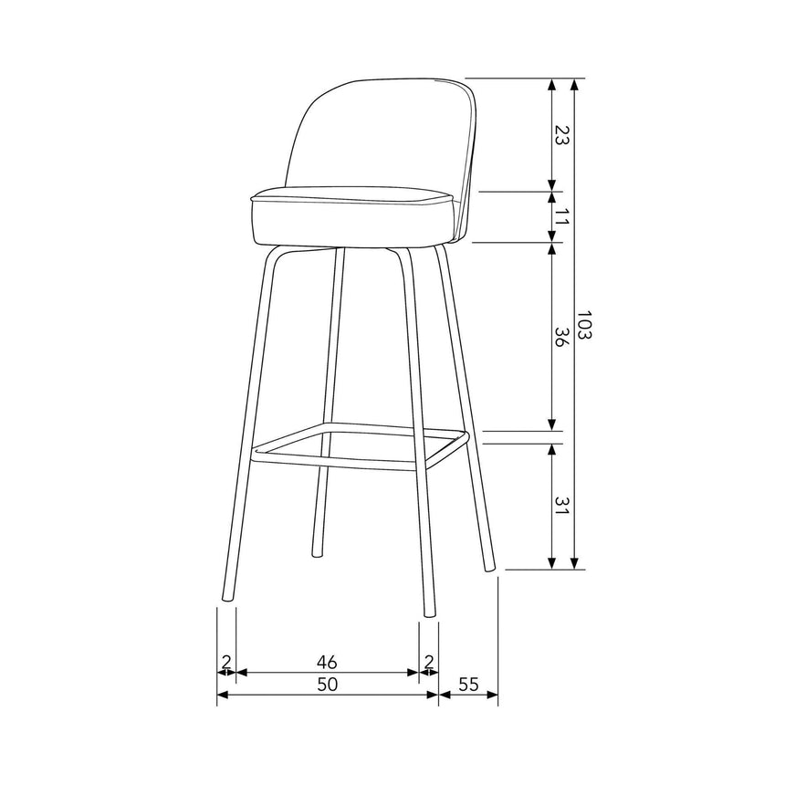 Vogue kordbársony bárszék-5