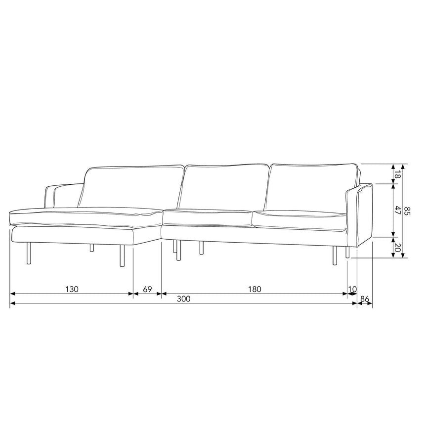 Rodeo bársony kanapé bal ottomános-12