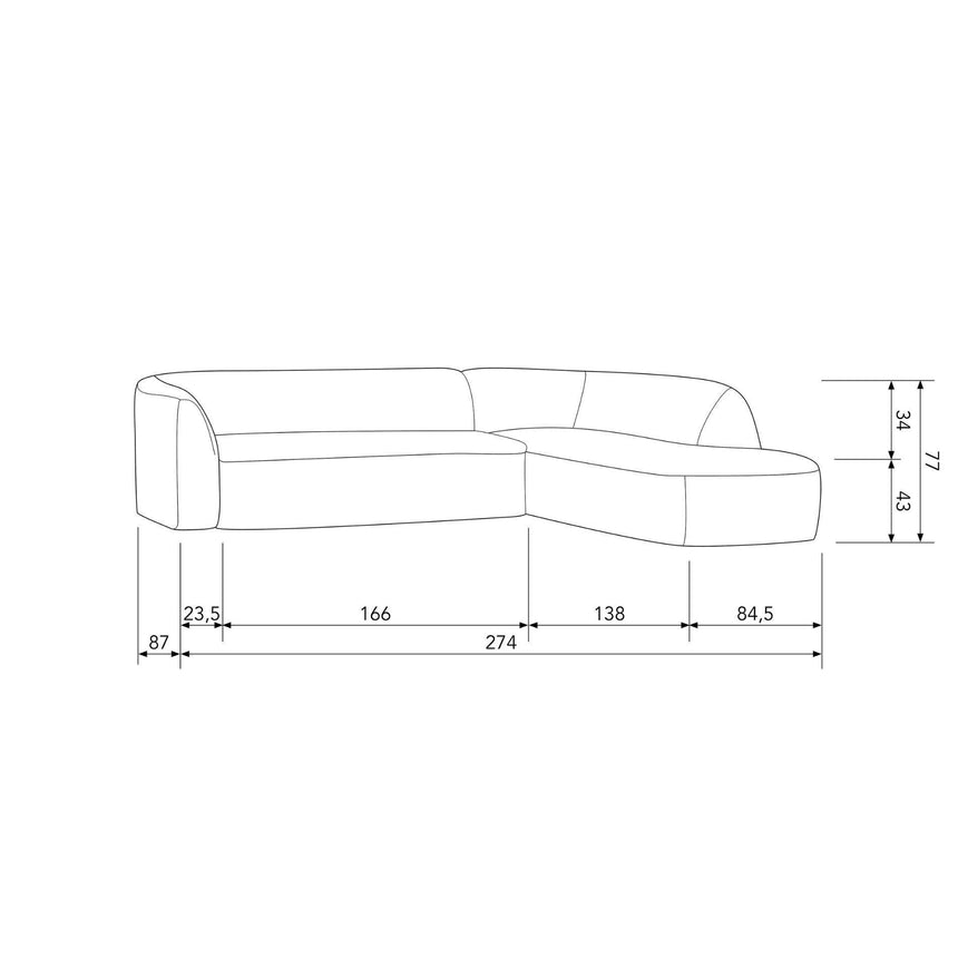 Sloping jobbos szövet sarokkanapé-13
