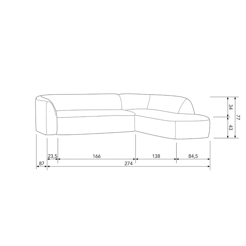 Sloping jobbos szövet sarokkanapé-7