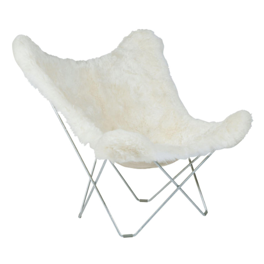 Iceland Mariposa báránybőr fotel króm váz-1