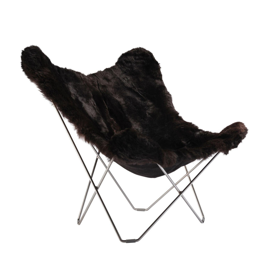 Iceland Mariposa báránybőr fotel króm váz-3