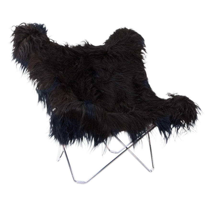 Iceland Mariposa long báránybőr fotel króm váz-2