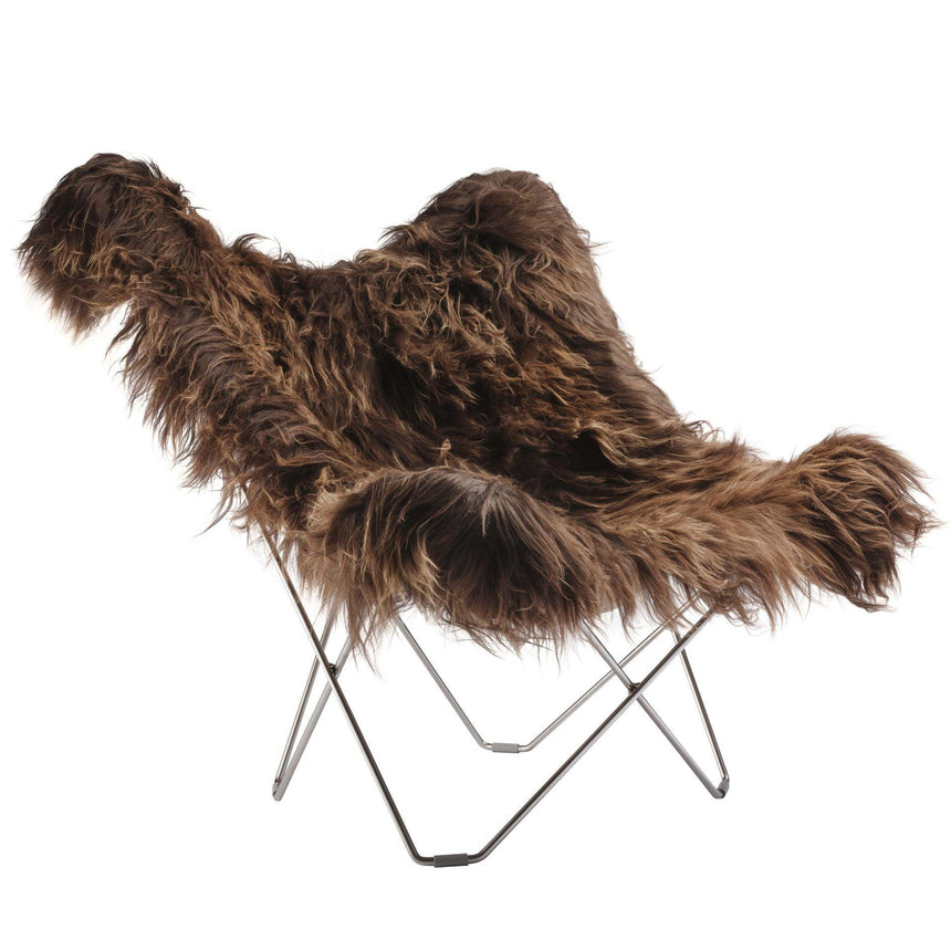 Iceland Mariposa long báránybőr fotel króm váz-0